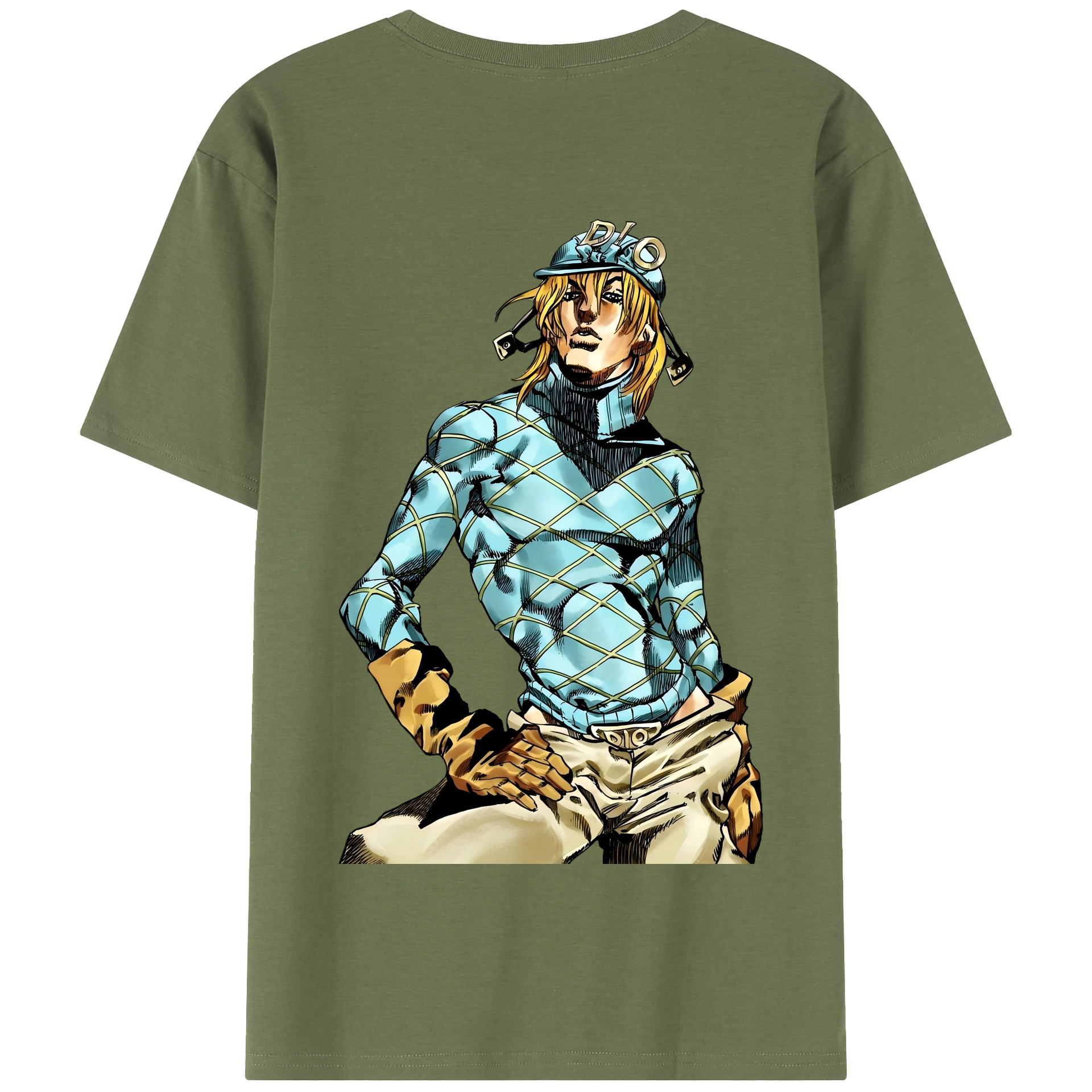 （画像用） ジョジョの奇妙な冒険 ディオ?ブランドー JoJo's Bizarre Adventure Dio Brando 綿100％半袖Tシャツ（背面プリント）